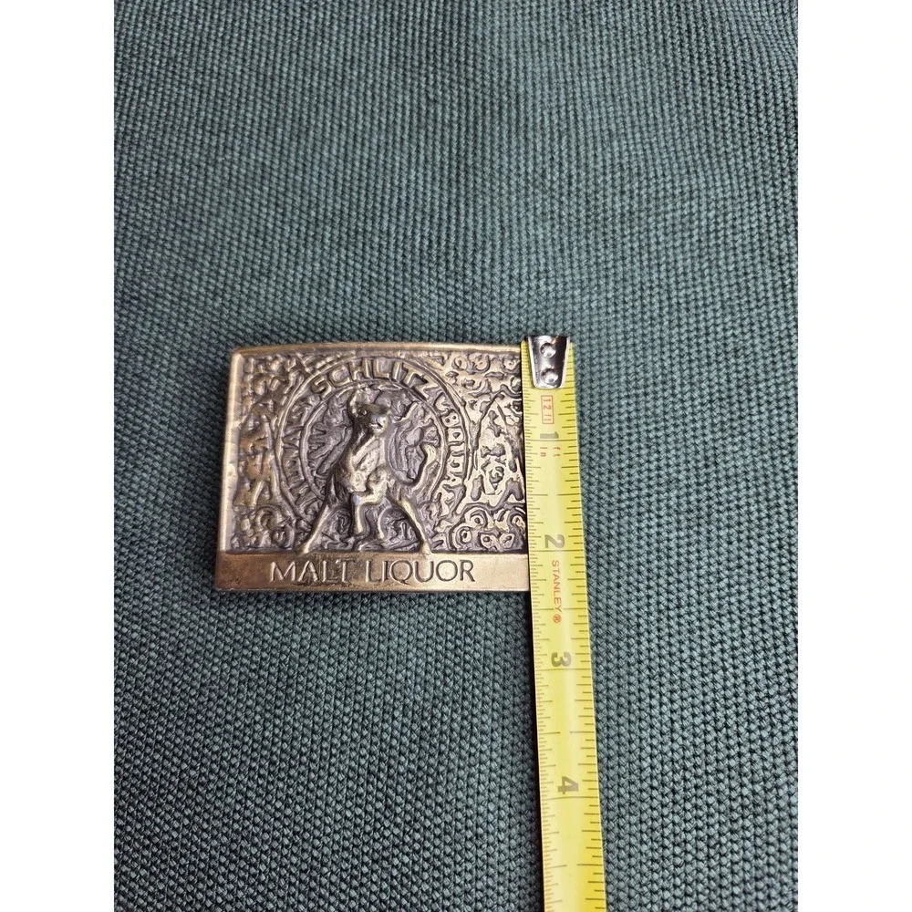 Vintage Schlitz Malt Liquor Metal Belt Buckle by Lewis Buckles
